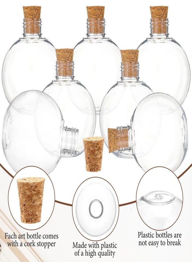 Lemecima 30 Pcs 6 oz Ball Shape Plastic Sand Art Bottles Spherical Clear Plastic Potion Bottles Christmas Cocktail Ornament Balls for DIY Wedding Party Gift Crafts Decoration(Wood Color, Cork) - Image 3